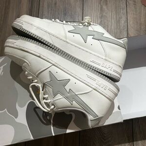 BAPE White and Gray Sneakers